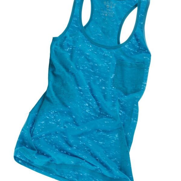 USA-Made Juniors' Burnout Tank Top with a Pocket Thumbnail