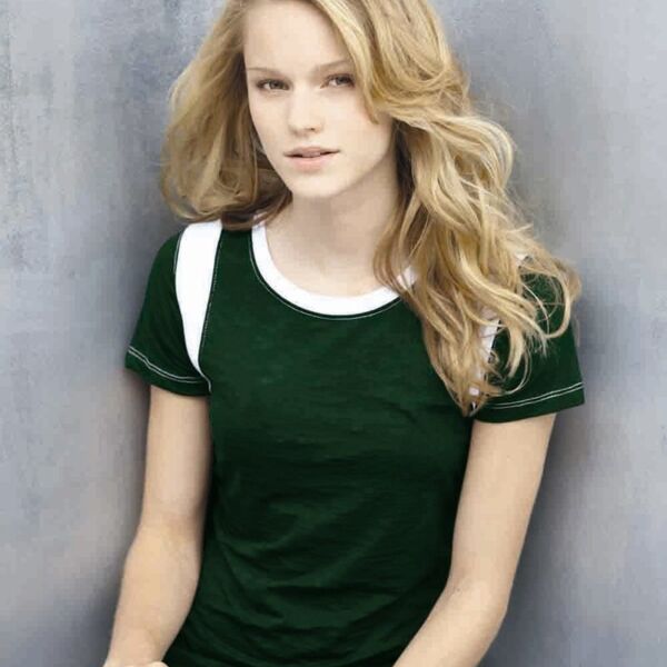 USA-Made Juniors' Burnout Crewneck Football Tee Thumbnail