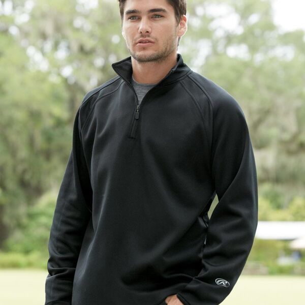 Quarter-Zip Flatback Mesh Fleece Pullover Thumbnail