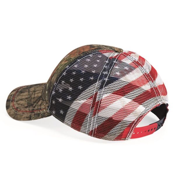 Camo with American Flag Mesh Back Cap Thumbnail