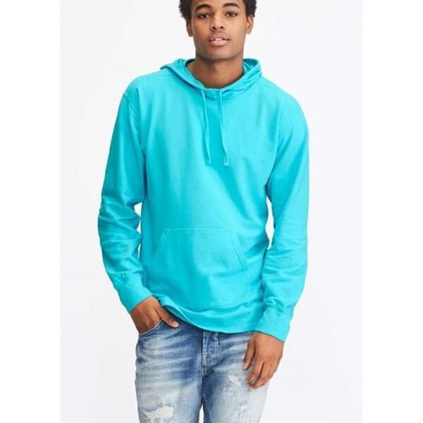 Garment-Dyed French Terry Scuba Neck Hooded Pullover Thumbnail