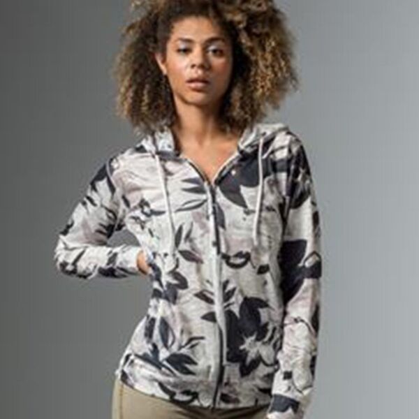 Women's Slub Jersey Printed Full-Zip Sweatshirt Thumbnail